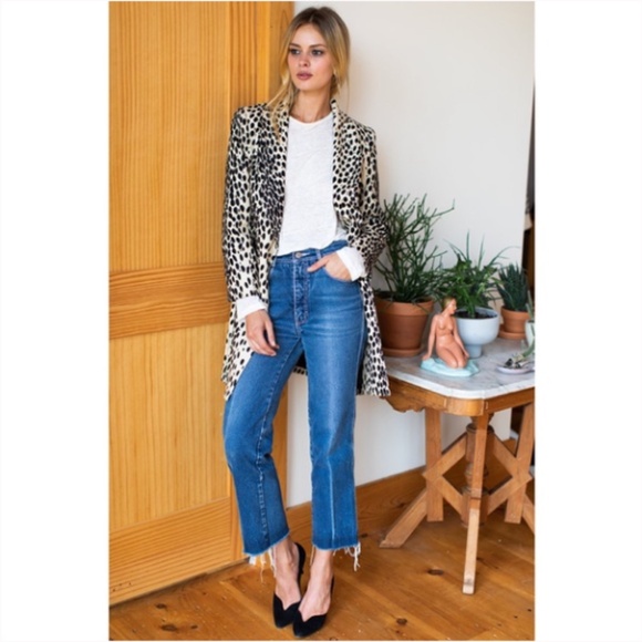 Emerson Fry Wingtip Coat in Leopard Linen 4 - Picture 2 of 10